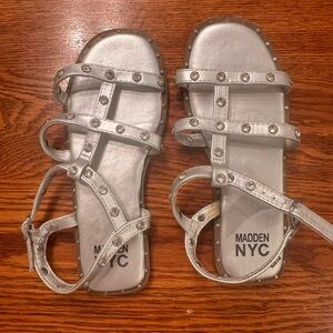 Madden NYC girls Youth Silver Sandals Size 1